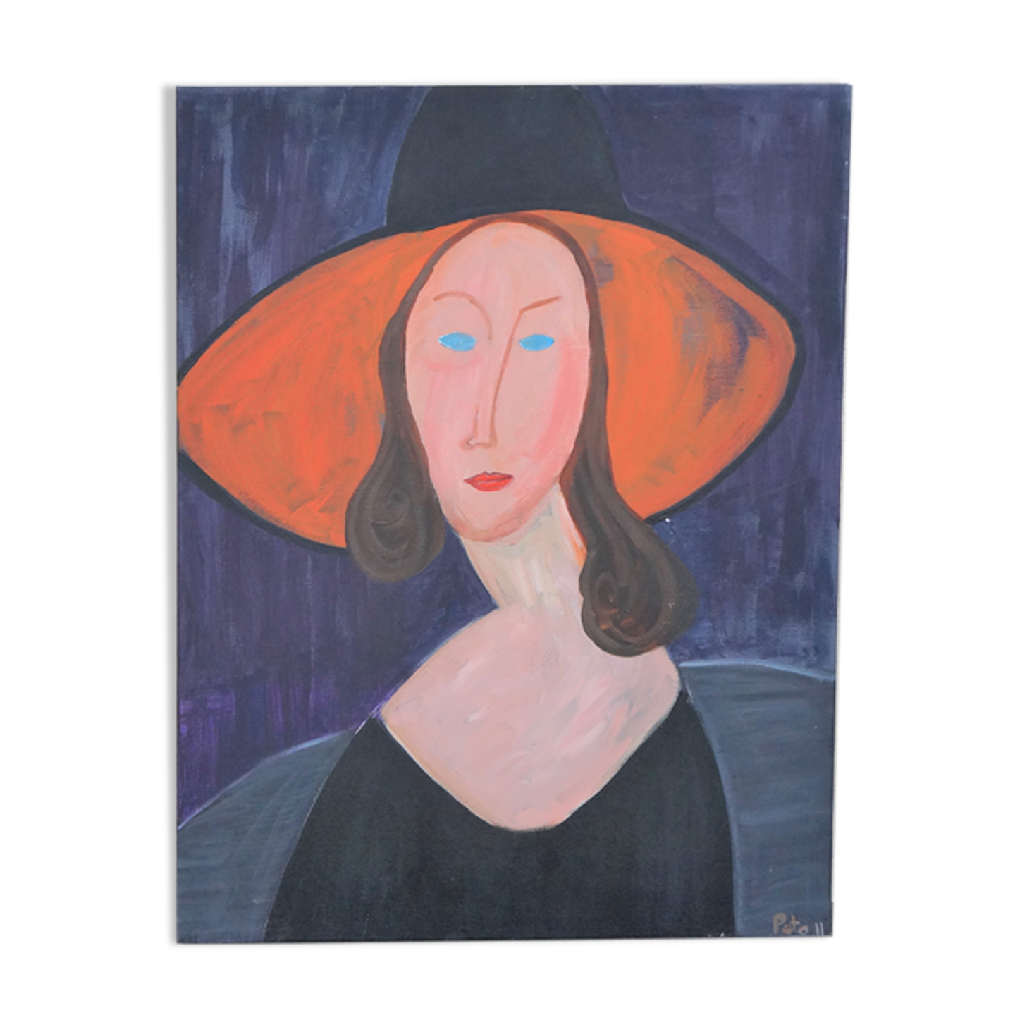 Painting "The woman in the orange hat"