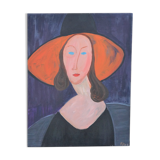 Painting "The woman in the orange hat"