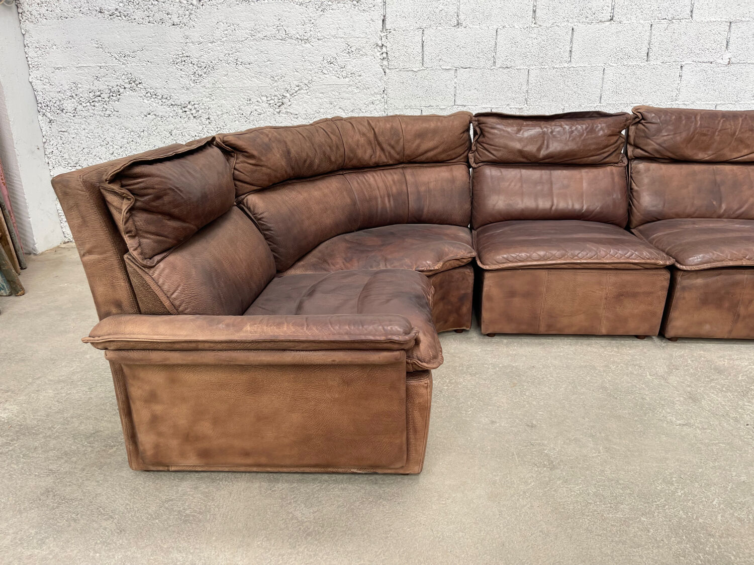 Vintage modular leather sofa DeSede spirit