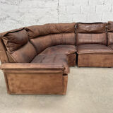 Canape vintage cuir modulable esprit DeSede
