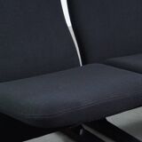 Set of 2 black vintage design armchairs
