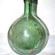 Old demijohn canister in blown green glass - Bottle all round 5L