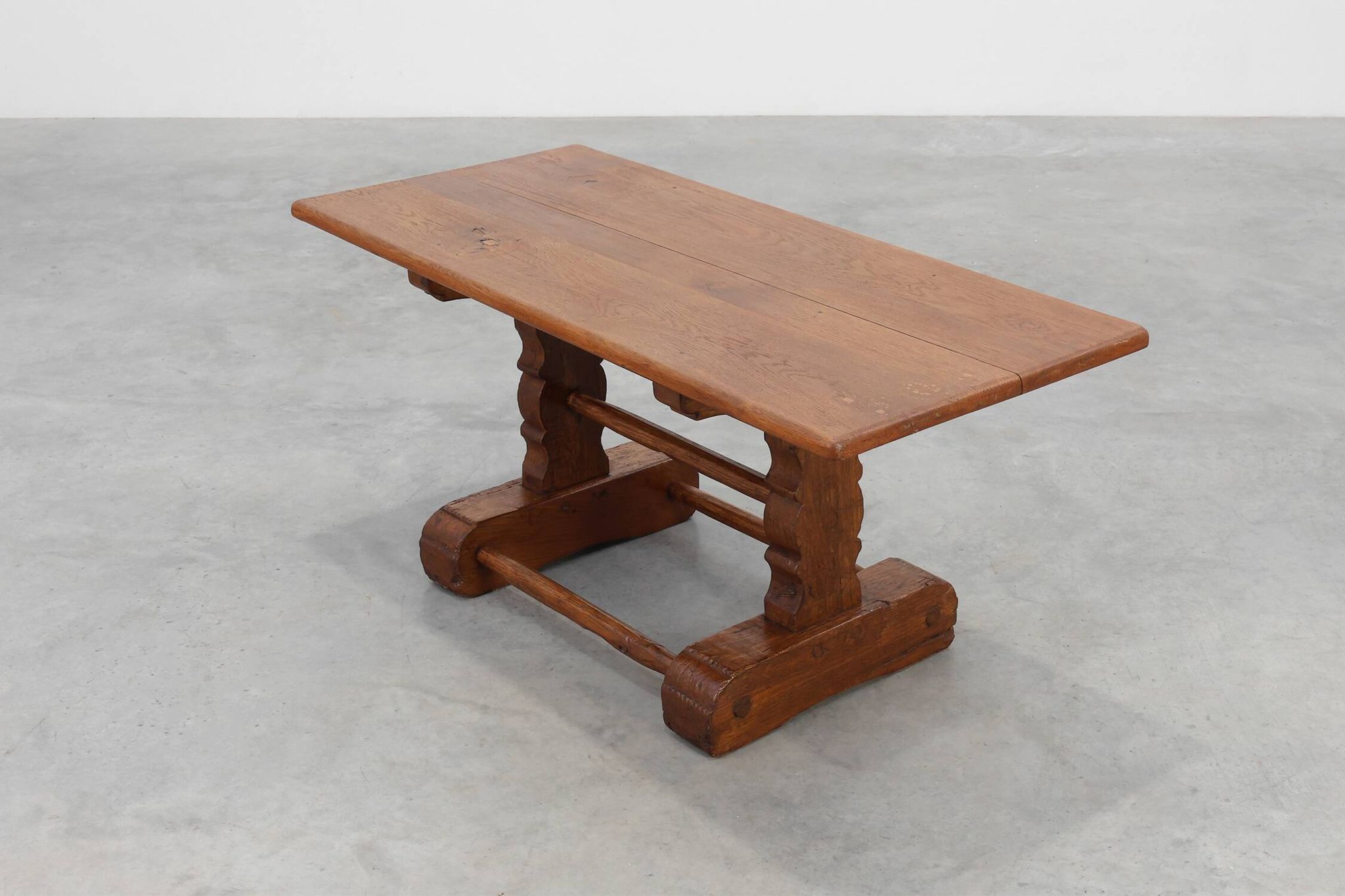 Antique Oak Monastery Coffee Table, France 17th Century