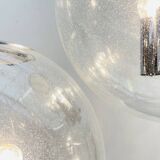 Chrome and bubbled glass balls pendants from the 1970's
