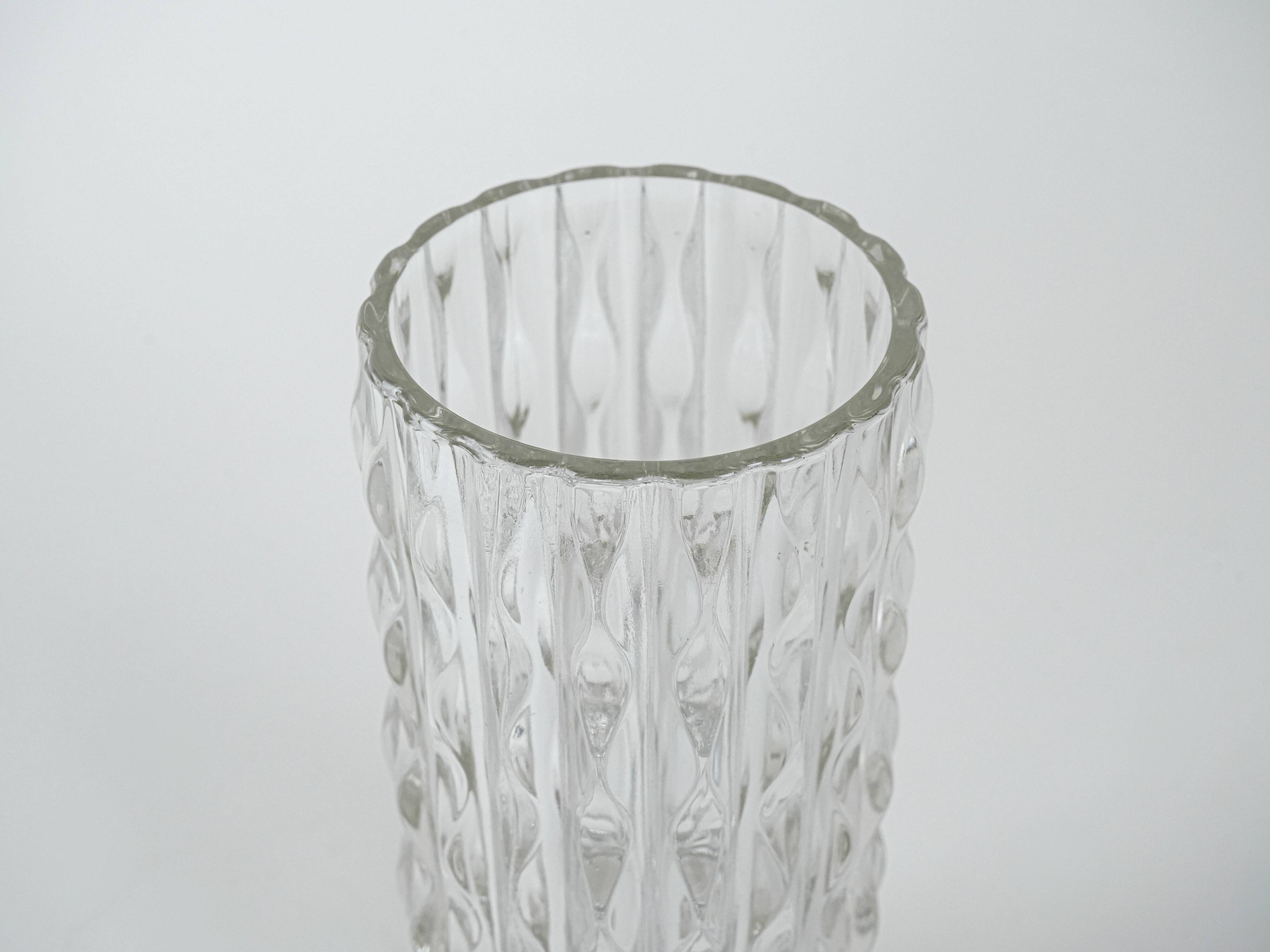 Crystal vase, Italian design, 1960s, manufactured in Italy