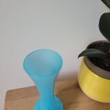 Tall blue opaline vase