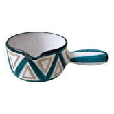 Ceramic caquelon by R. Picault with a chevron design.