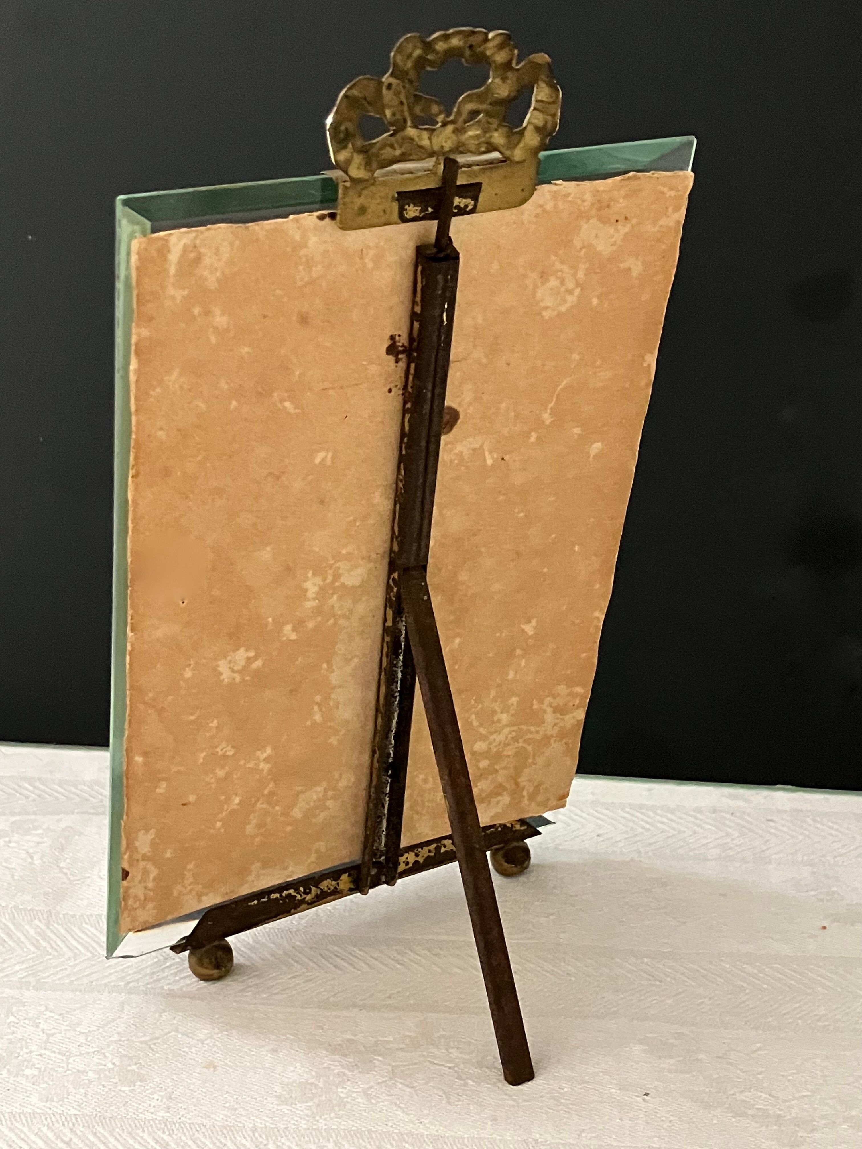 Brass frame, bevelled glass
