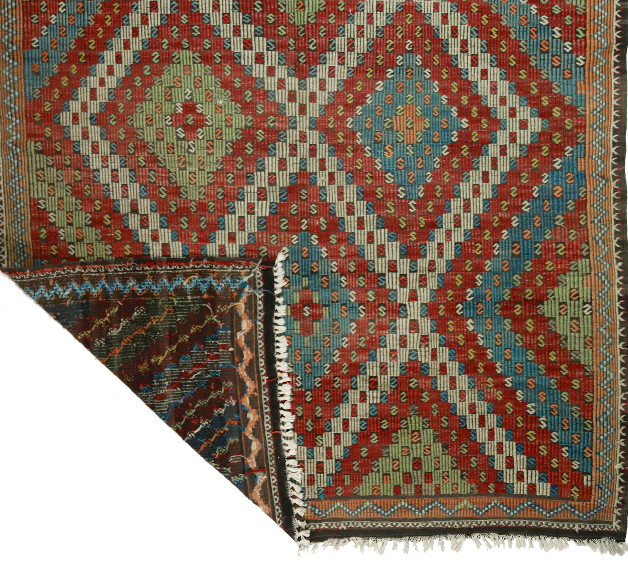Anatolian handmade kilim rug 360 cm x 194 cm