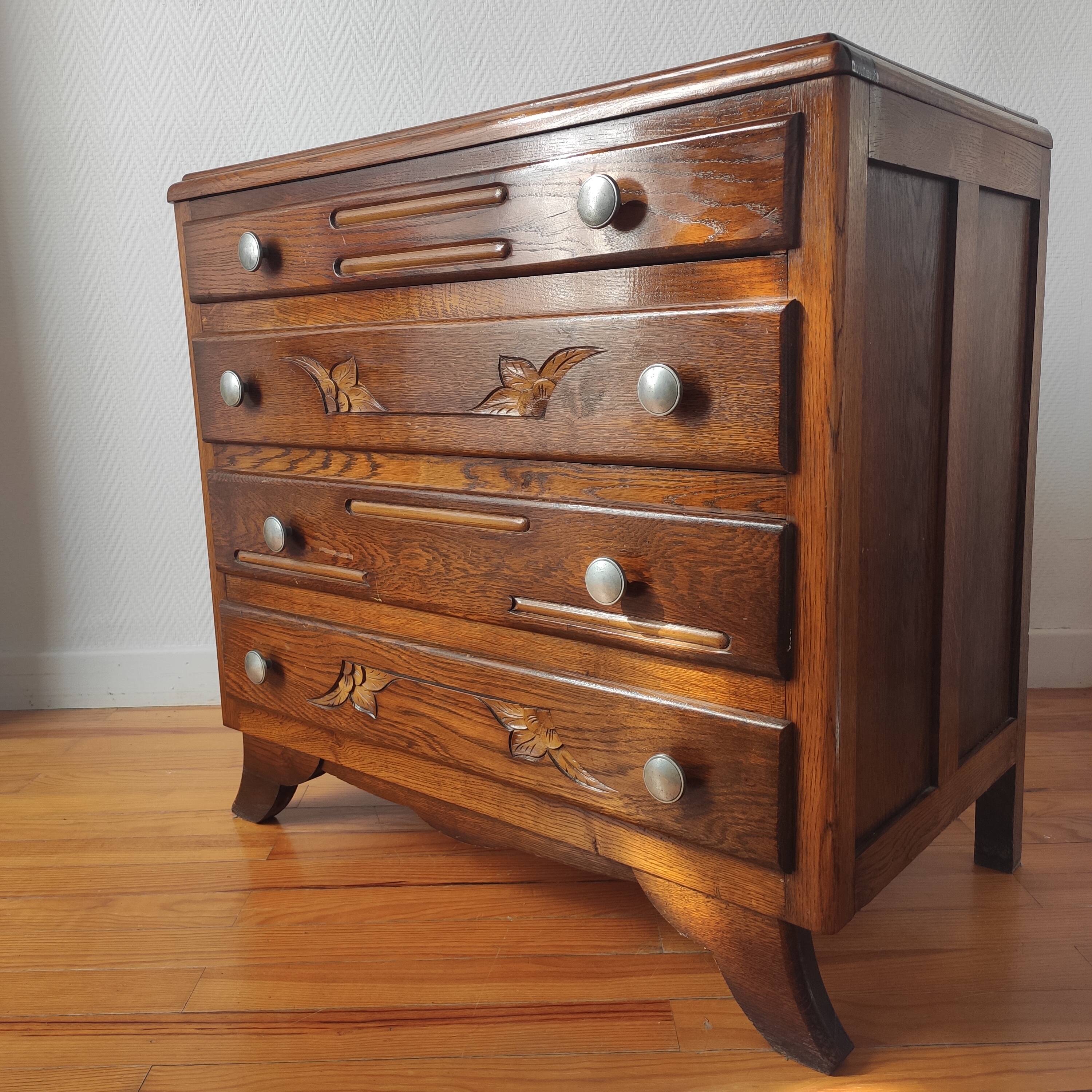 Commode Art déco 1940 en chêne