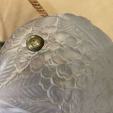 Suspension in white Art Deco period glass in the taste of Lalique