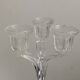 Paire de bougeoirs à trois branches en cristal d'Arques