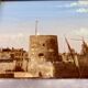 painting fixed under glass port of La Rochelle 19th century