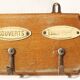 Vintage antique wooden tea towel holder 4 hooks