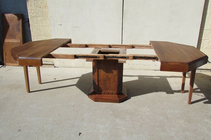Table octogonale ouvrante art déco 14 convives