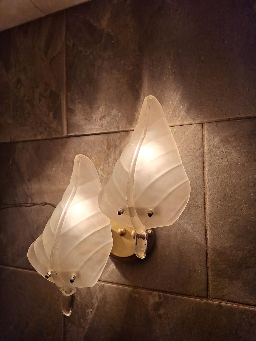 Antique Murano Double Wall Sconces Pair