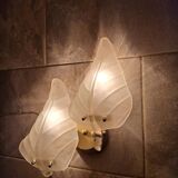 Antique Murano Double Wall Sconces Pair