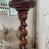 Side table walnut base turned wood