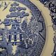 Hollow plate Creil and Montereau blue Japonese Pagoda model