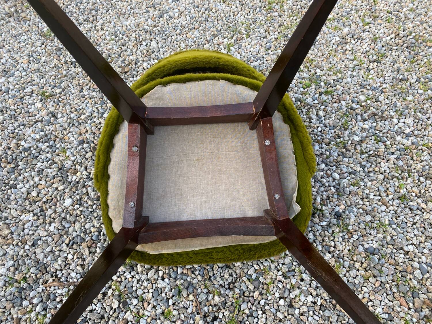 Green faux fur chair