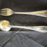 Silver CG spoon and fork with hallmark