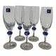 5 flûtes Luminarc en verre bleu
