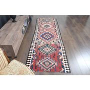 1970s Turkish Oushak Handmade Wool Cotton Orange Runner Rug 93x305