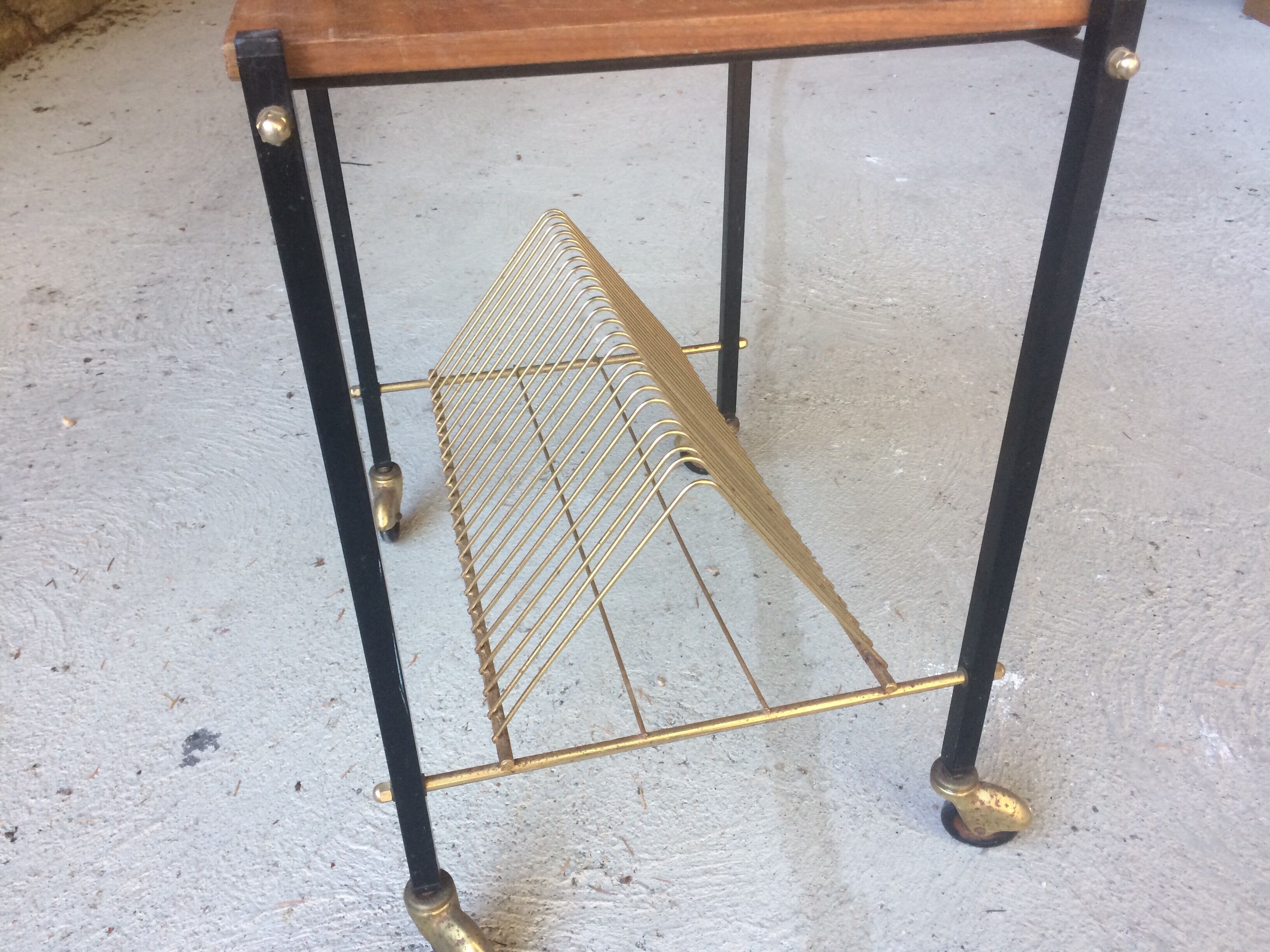 Service in wood and metal, vintage