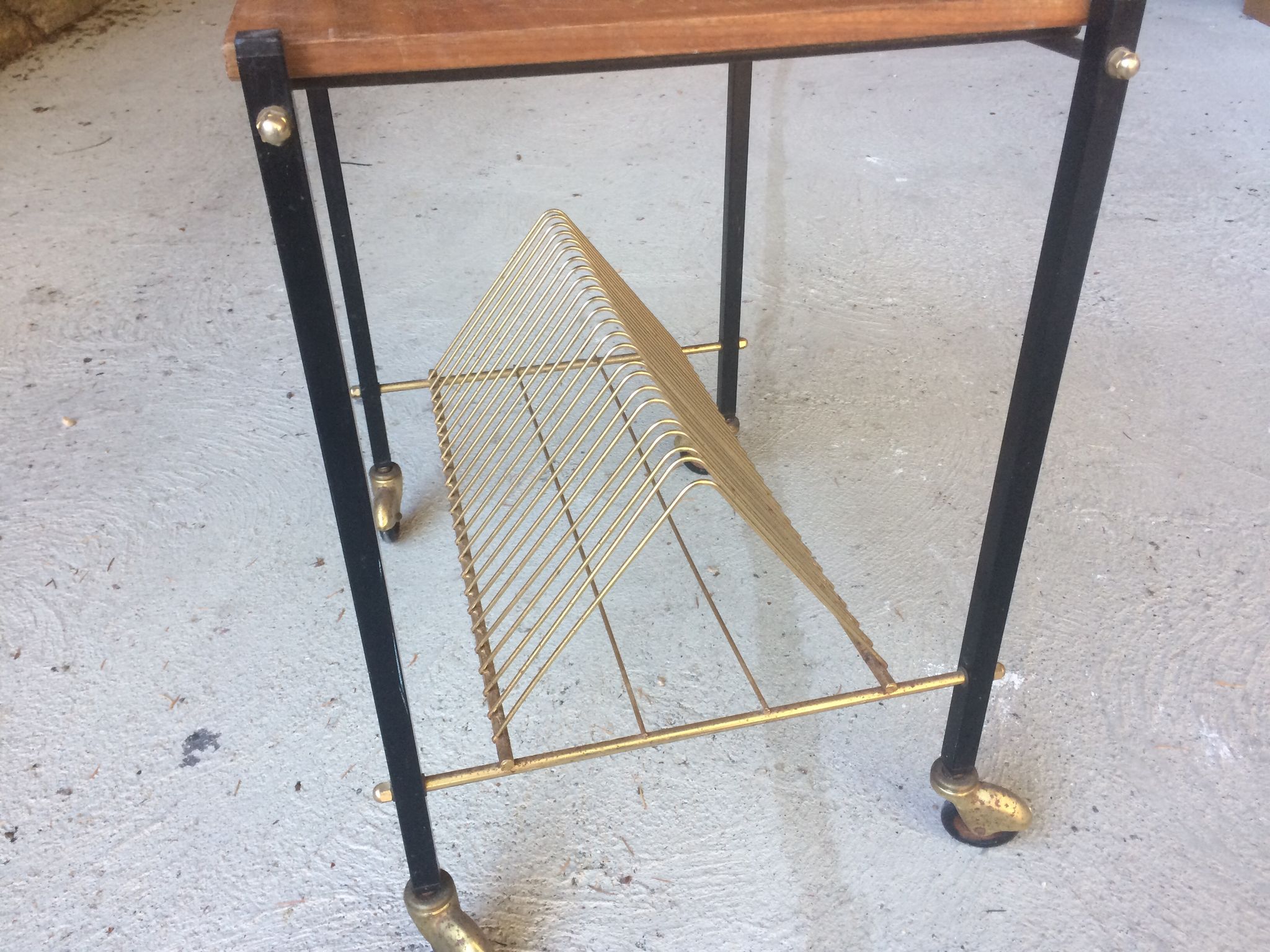 Service in wood and metal, vintage