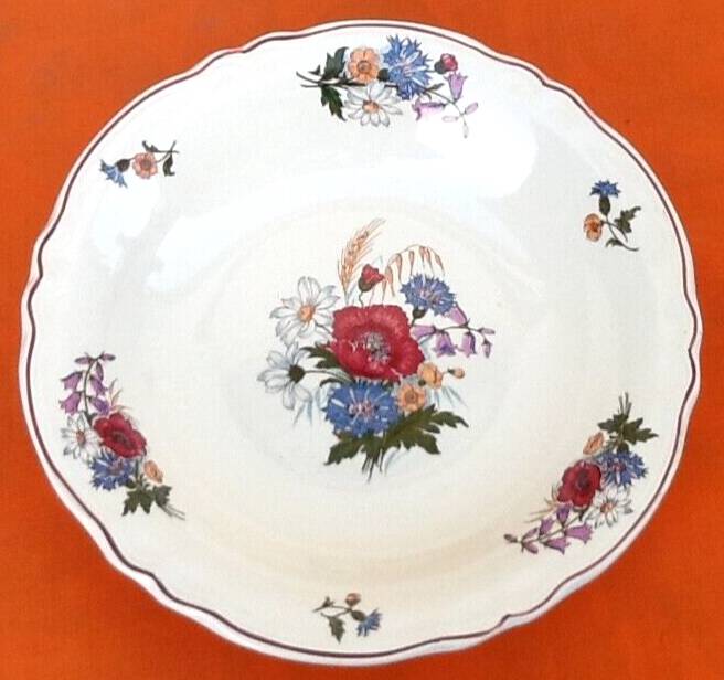 Large salad bowl with polylobed edges Earthenware Sarreguemines France Agreste model