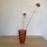 Vase en verre rose