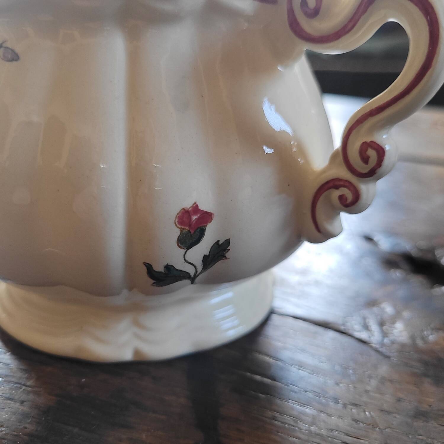 Rustic Sugar Bowl Digoin Sarreguemines 1930