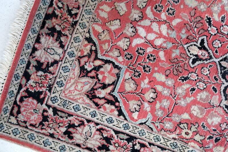 Tapis Tabriz Vintage Fait Main en Laine du Cachemire – 78 x 129 cm