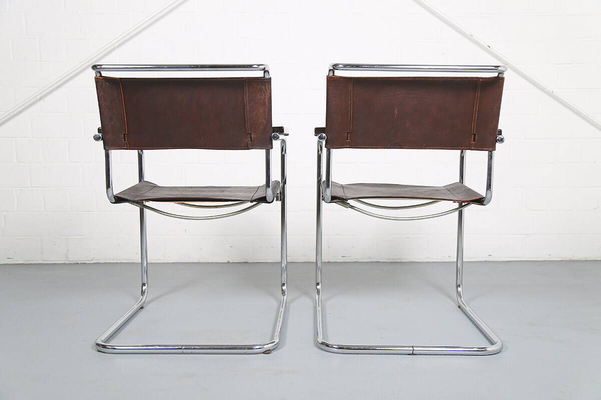 Set of 2: Thonet S34 Mart Stam Bauhaus Vintage Cantilever Chairs