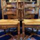 Pair of solid walnut armchairs in Provençal style