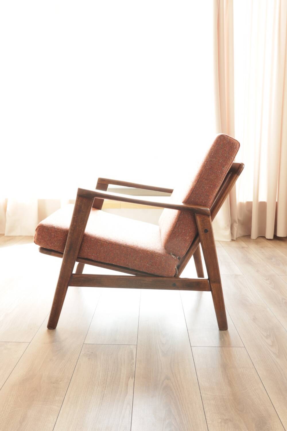 Vintage rust bronze armchair Scandinavian design 1960