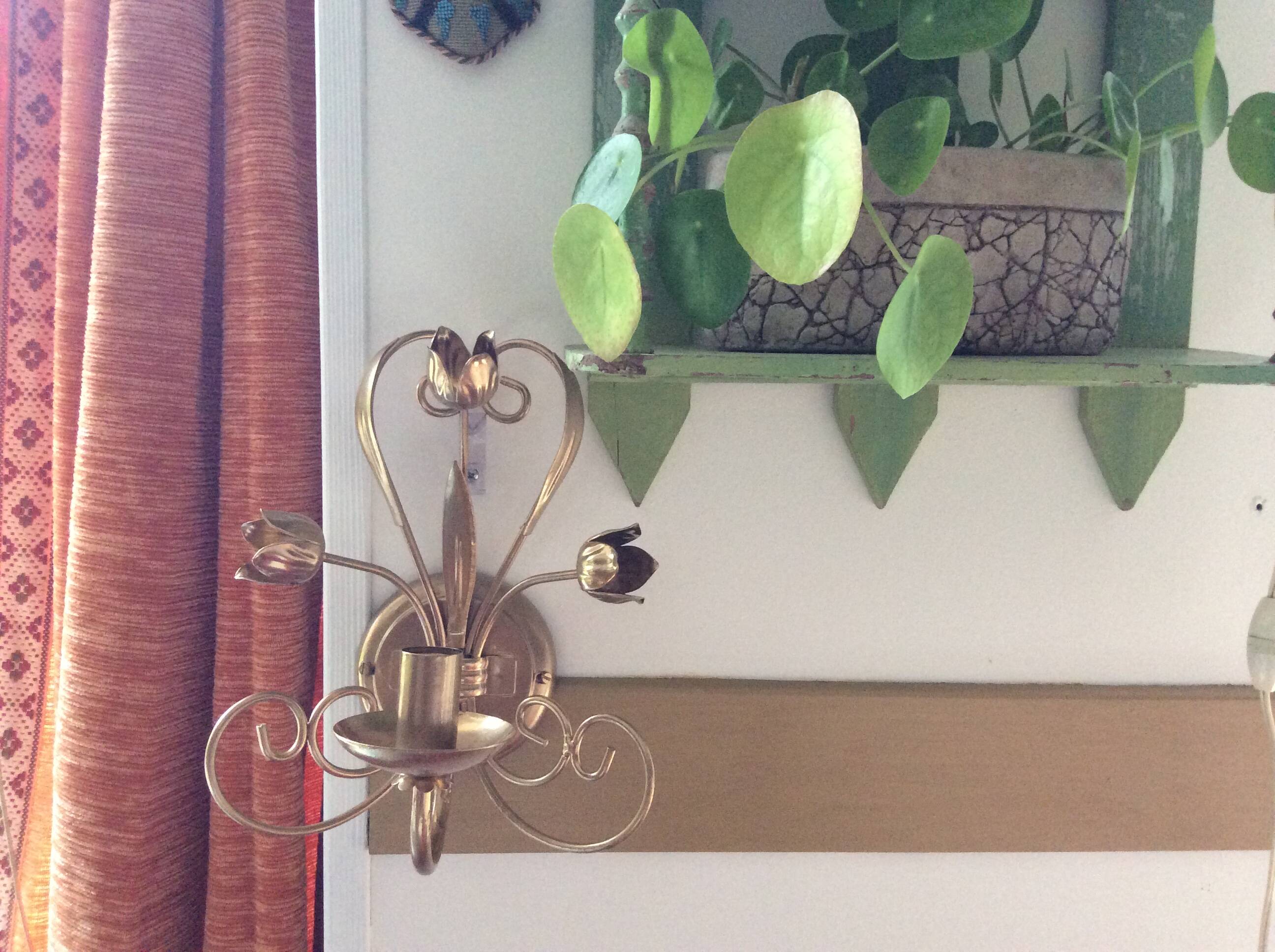 Gold metal wall light