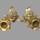 Pair of Art Deco candlesticks vine leaves and grape clusters - Bronze