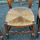 Set of 4 Louis XV straw chairs – solid wood – curved backrest