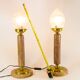 Set of XL Art Deco lamps in heavy marble