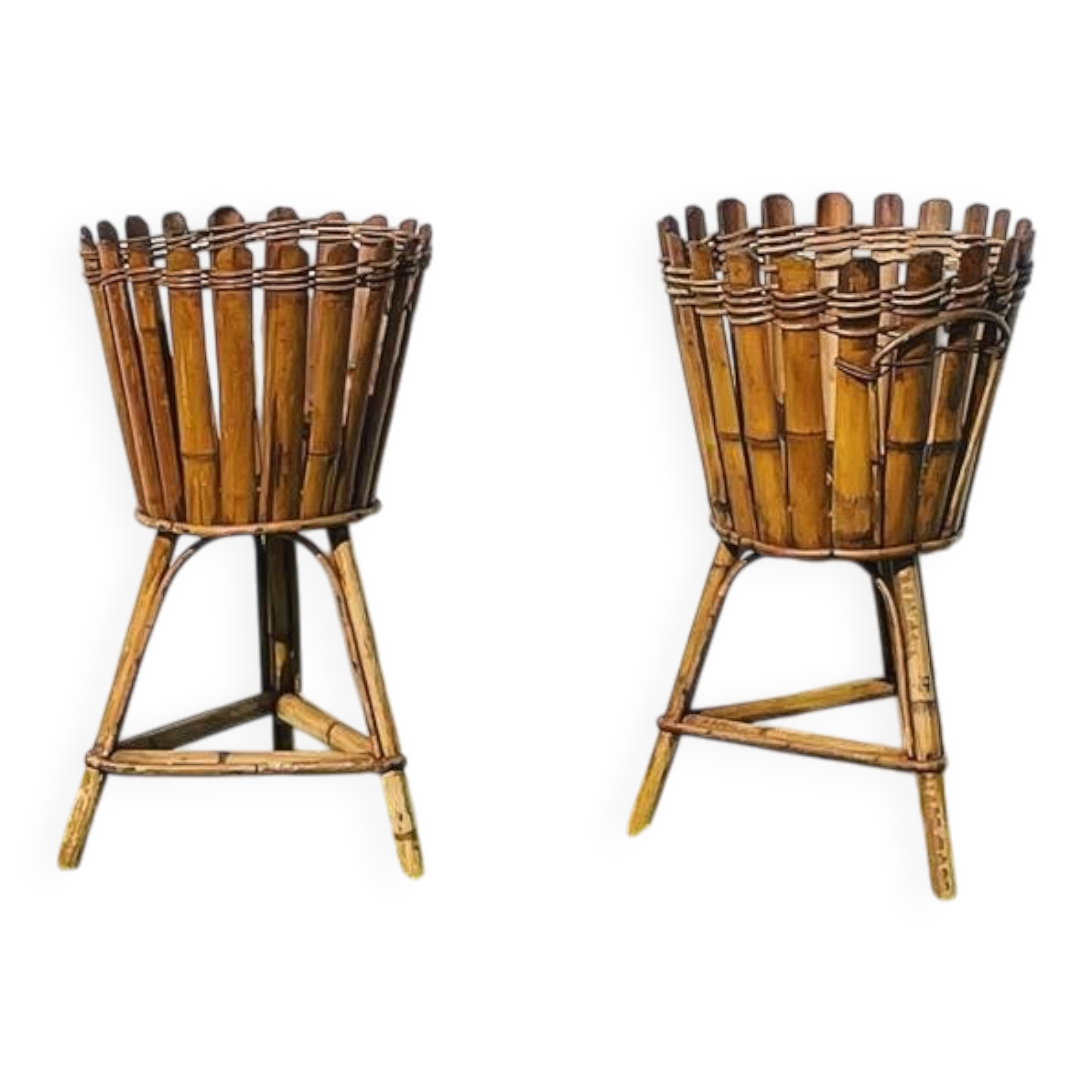 Bamboo plant stand ~ Vintage 50s