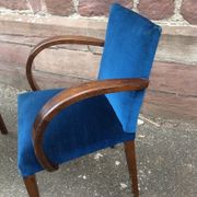 Pair of mid-century fabric bridge chairs 1950 no club chesterfield