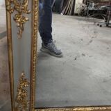 Napoleon III period mirror in wood and gilded and painted stucco, 106x83 cm