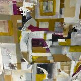 Abstract acrylic painting canvas
