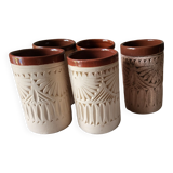 Carved ceramic cups