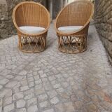 Rattan armchairs