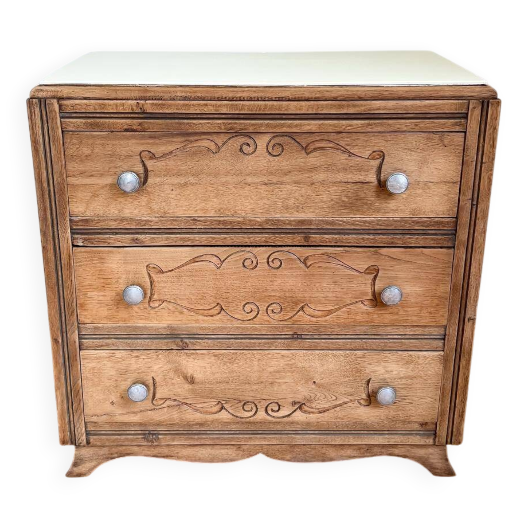 Art Deco chest of drawers in solid oak