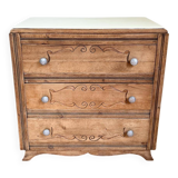 Art Deco chest of drawers in solid oak