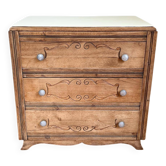 Art Deco chest of drawers in solid oak