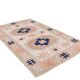 Tapis persan bleu marine et crème